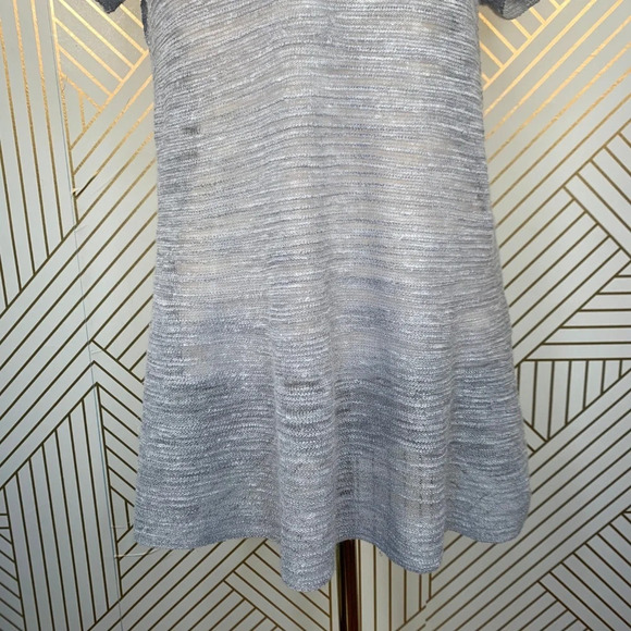 Eileen Fisher Gray Short Sleeve‎ Linen Sweater Top - Picture 3 of 8
